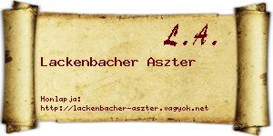 Lackenbacher Aszter névjegykártya